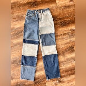 Hollister - Patchwork Style Jeans - Size: 00 - length regular, gently worn